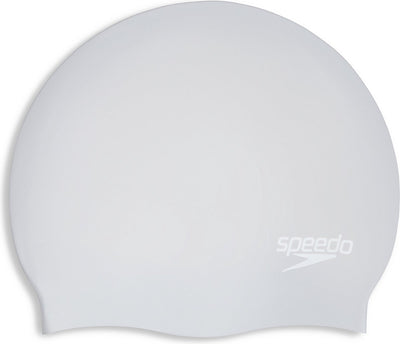 Speedo Badekappe mit langer Haarkappe – silberweiß