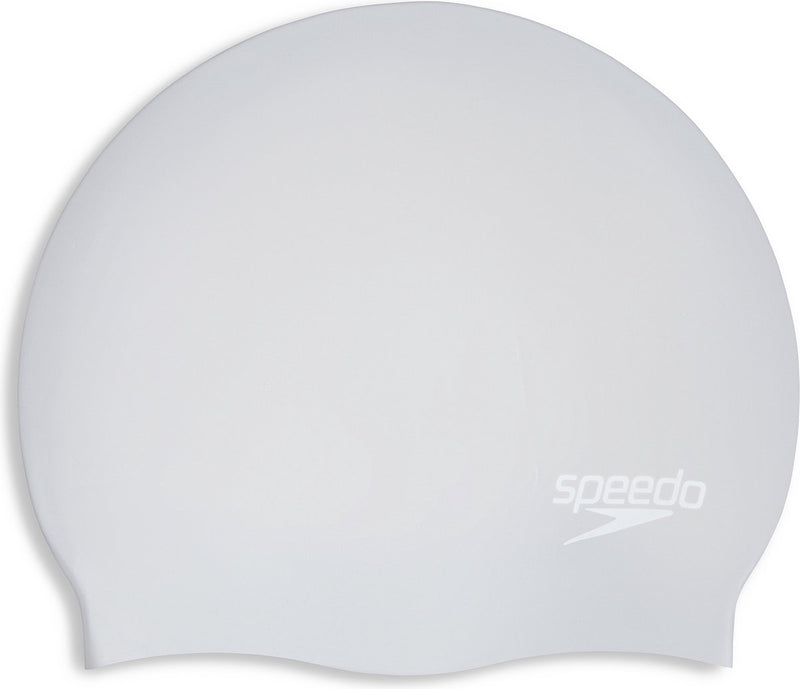 Speedo Badekappe mit langer Haarkappe – silberweiß