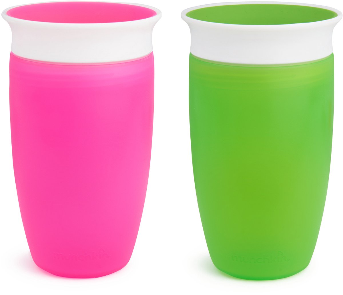 Munchkin 2er-Pack Miracle Anti-Leck-360°-Trinkbecher – Trinkbecher – Übungsbecher für Babys und Kinder – 296 ml – 2 Stück – rosa grün