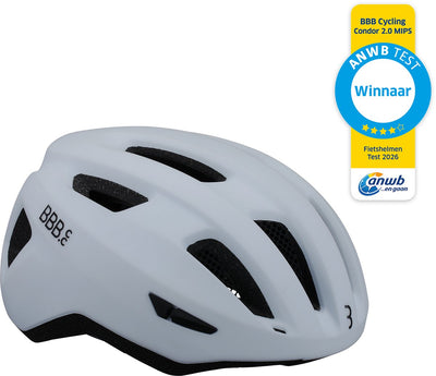 Bbb Cycling Condor 2.0 Mips Fahrradhelm – für Rennrad, Mountainbike und E-Bike – Gewinner ANWB Fahrradhelm-Test 2026 – Damen Herren – Medium – Mattweiß – BHE-174