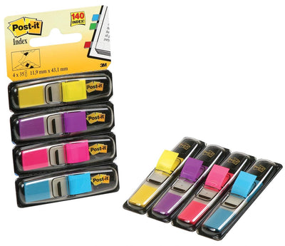 Index Mini Post-it 12,7x43,7mm Gelb, Lila, Rosa, Türkis 140 Stück