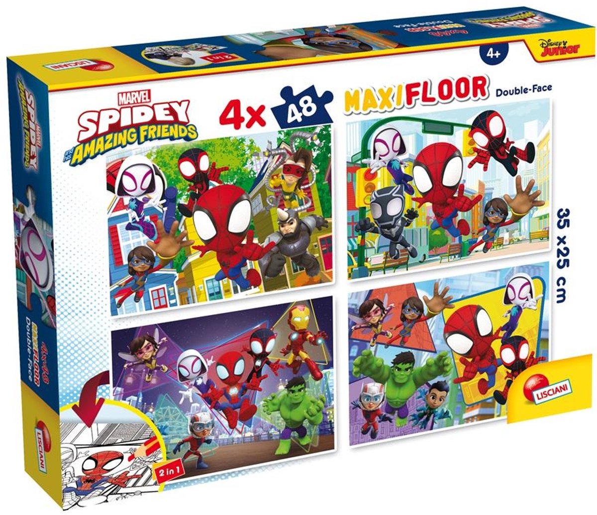 Lisciani Marvel Puzzle DF Maxi Boden 4 x 48 Spidey