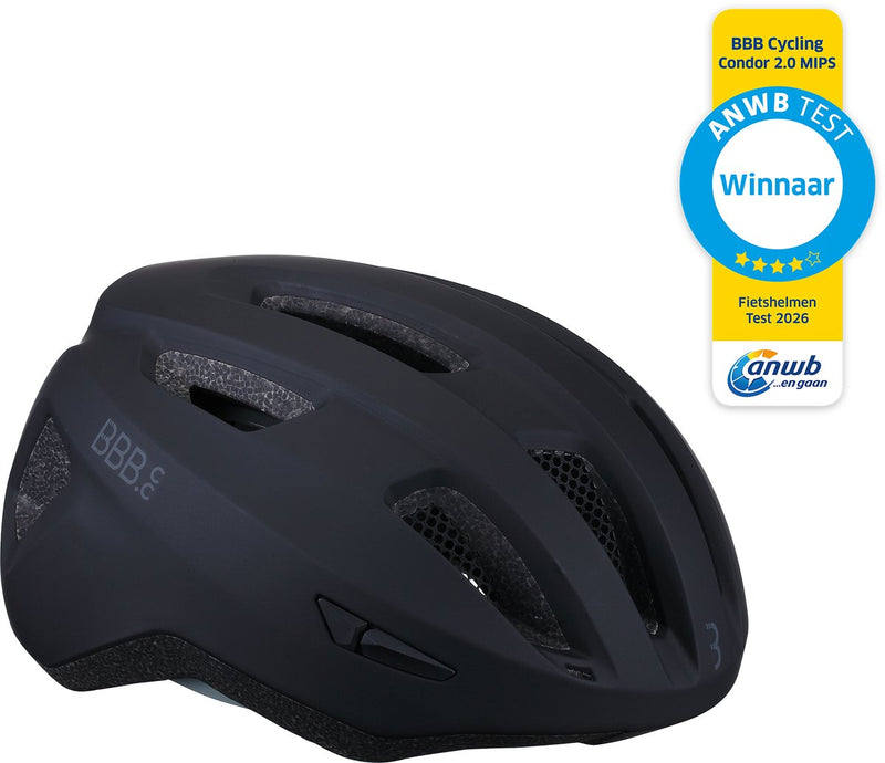 Bbb Cycling Condor 2.0 Mips Fahrradhelm – für Rennrad, Mountainbike und E-Bike – Gewinner ANWB Fahrradhelm-Test 2026 – Damen Herren – groß – mattschwarz – BHE-174