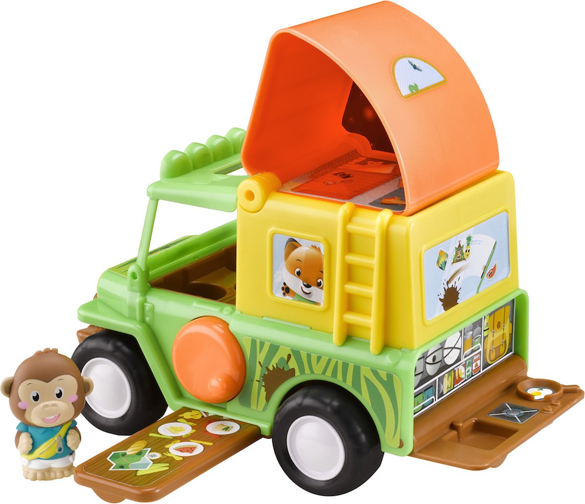 Klorofil Spielset der Safari-Jeep inklusive 1 Figur aus der Affenfamilie