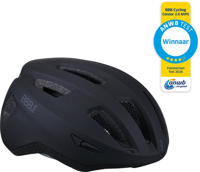 Bbb Cycling Condor 2.0 Mips Fahrradhelm – für Rennrad, Mountainbike und E-Bike – Gewinner ANWB Fahrradhelm-Test 2026 – Damen Herren – Medium – Mattschwarz – BHE-174