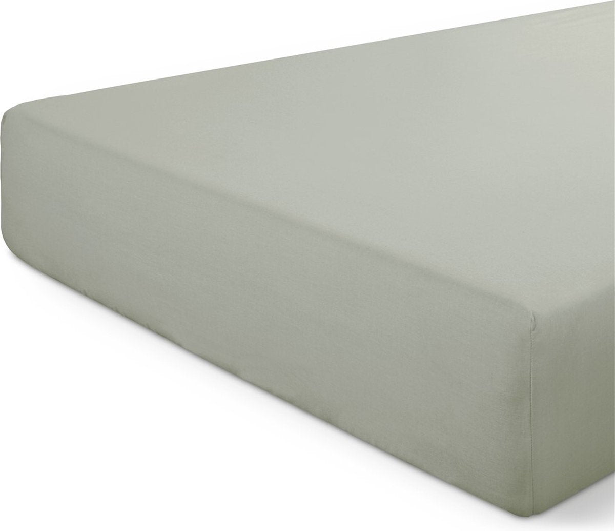 Dindi Home Dindi Spannbetttuch Basic Beauty – 90 x 200 – 100 % Baumwolle – Grün