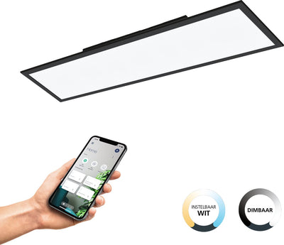 Eglo connect.z salobrena-z smarte Deckenleuchte – 120 cm – Schwarz und Weiß – einstellbares weißes Licht – dimmbar – ZigBee
