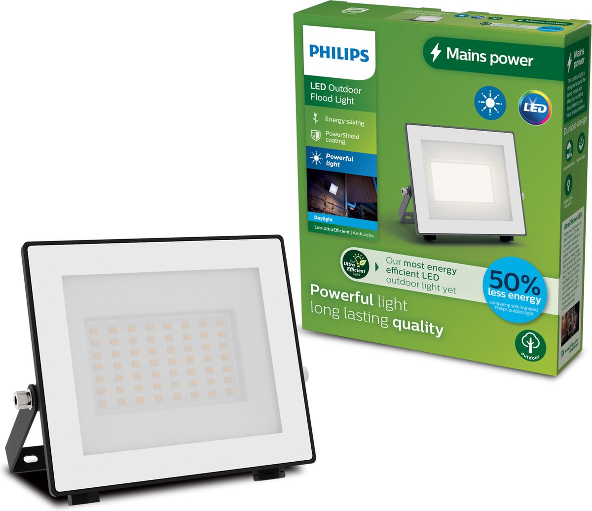 Philips LED Philips Lois Fluter – ultraeffiziente LED – Schwarz – 15 W – kaltweißes Licht; 5000k - Spotlight