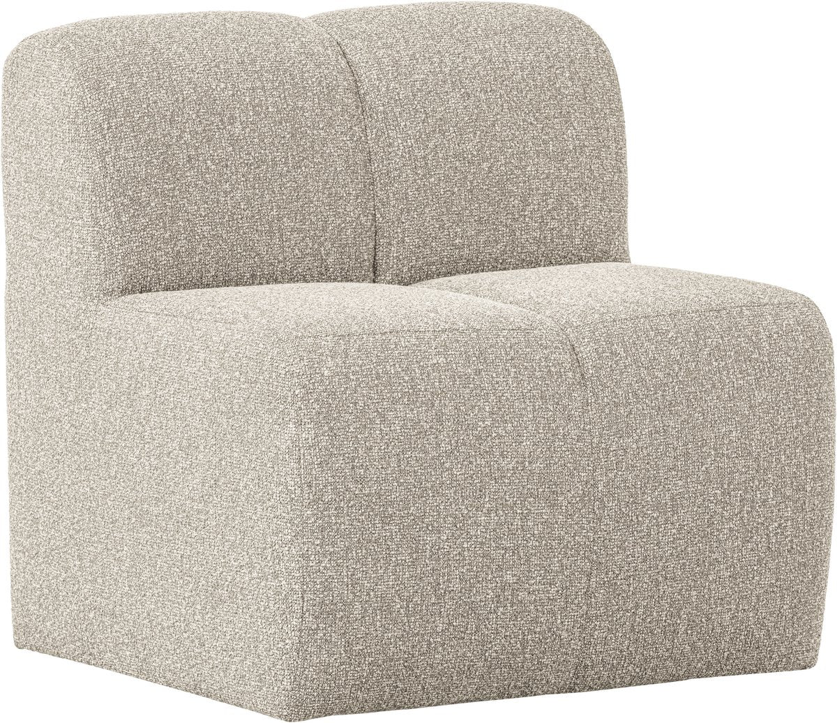 Woood Mojo Esszimmerbank 84 cm mit Rückenlehne – Bouclé – Beige Melange