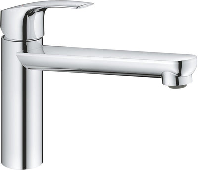 Grohe Via Küchenmischbatterie – mittlerer Auslauf – schwenkbarer Auslauf (140°) – blei- und nickelfrei (null) – Chrom