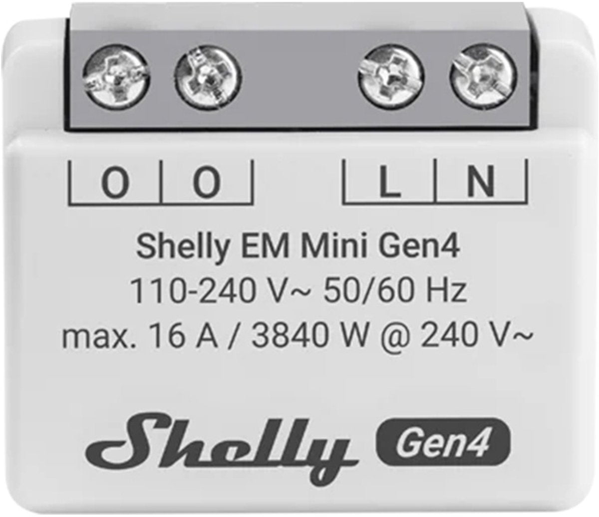 Shelly em mini gen4 – kompakter Energiezähler 16a – WLAN, Bluetooth und ZigBee