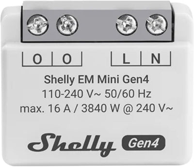 Shelly em mini gen4 – kompakter Energiezähler 16a – WLAN, Bluetooth und ZigBee