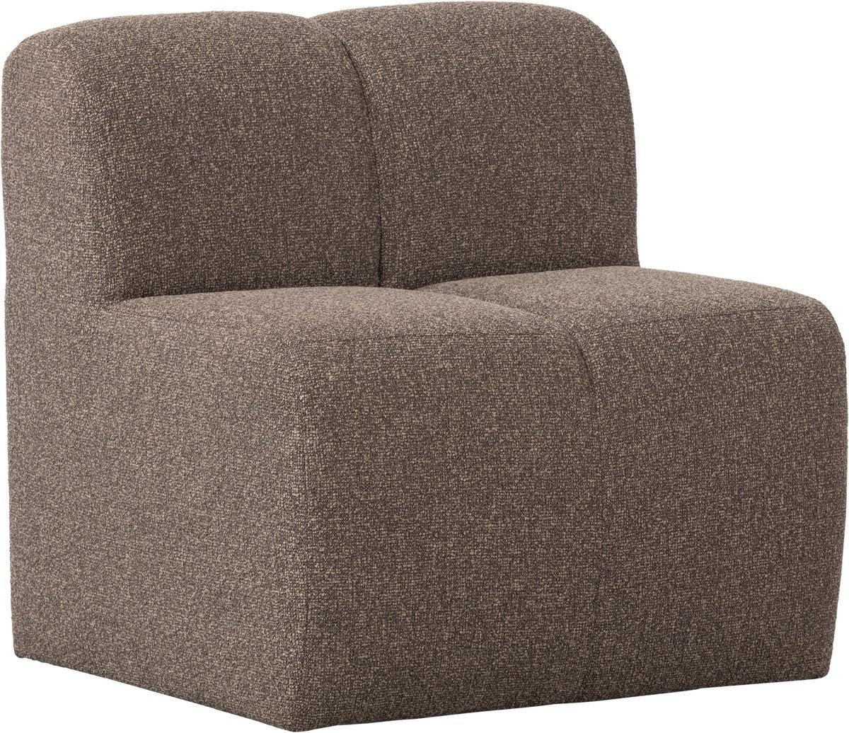 Woood Mojo Esszimmerbank 84 cm mit Rückenlehne – Bouclé – Braun meliert
