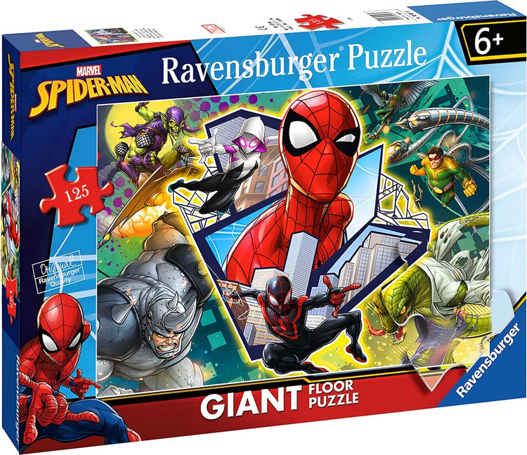 Ravensburger, riesiges 125-teiliges Spider-Man-Bodenpuzzle mit Superhelden-Thema, mehrfarbig