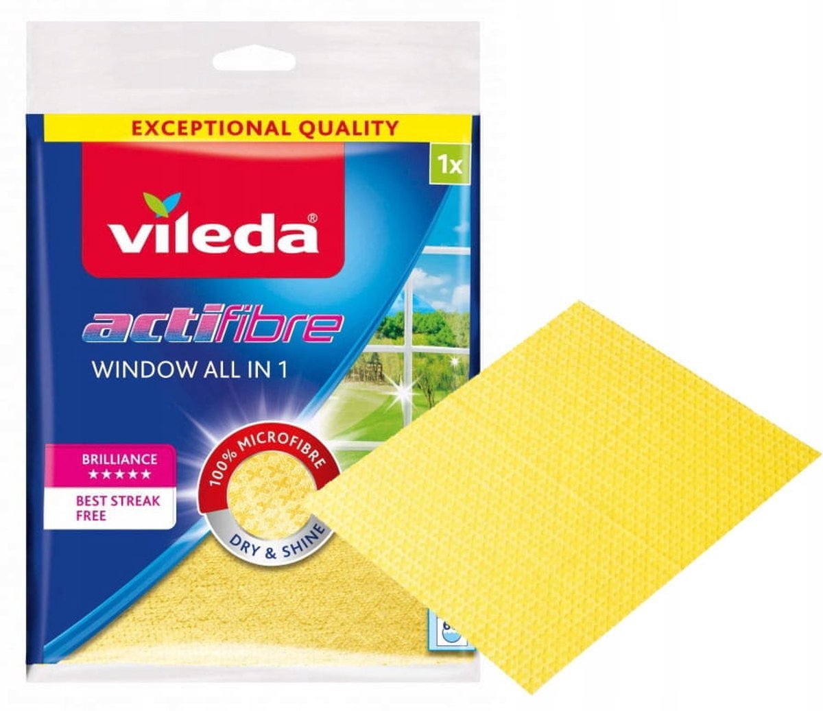 Vileda Reinigungstuch Actifibre 168890 glasgelbe Mikrofasern