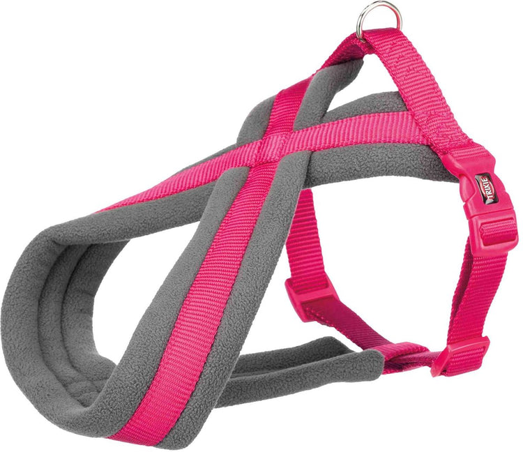 Trixie Hundegeschirr - verstellbar fuchsia 60-100x2,5cm - bequem mit Fleecefüllung