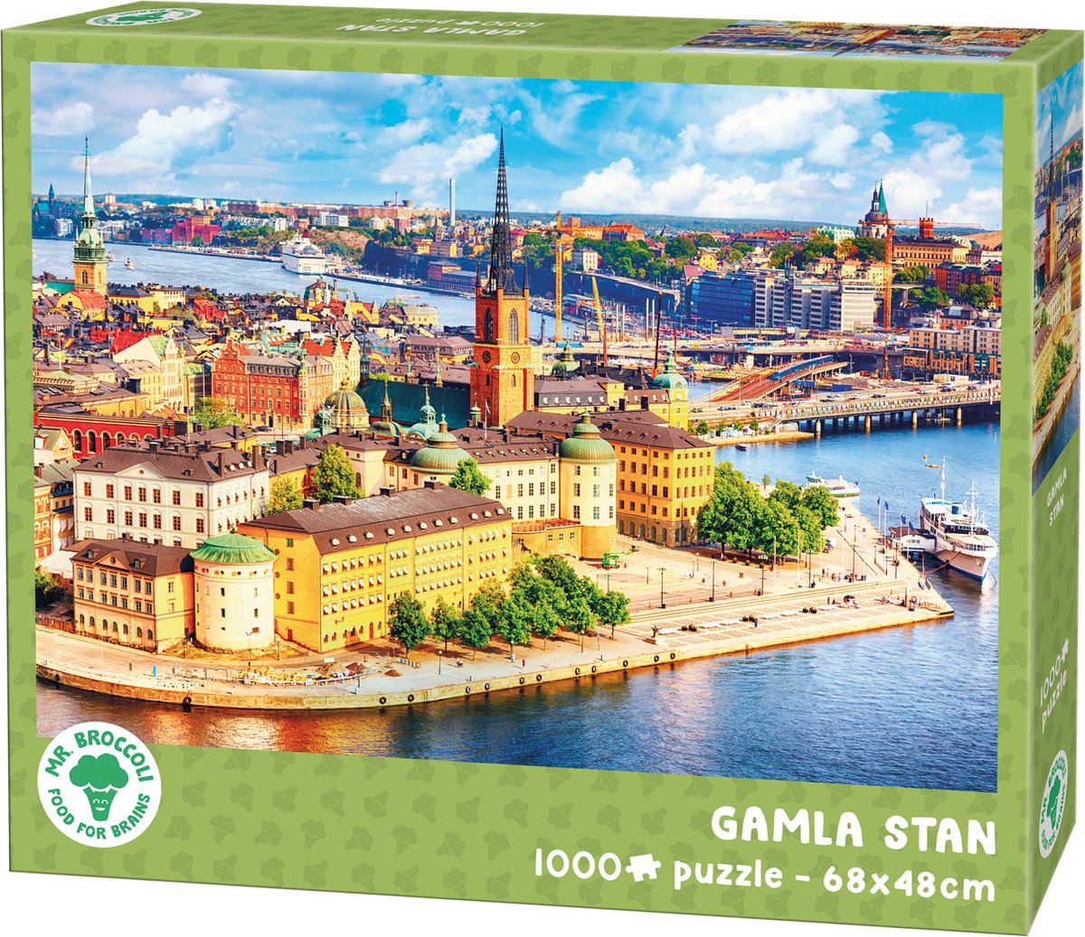 Mr. Broccoli Puzzle 1000 Teile Erwachsene – Gamla Stan – Puzzle Stockholm Schweden – FSC® – Städtesammlung – 68 x 48 cm