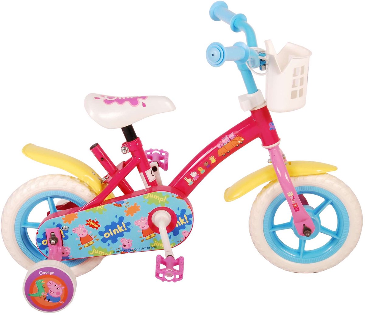 Peppa Pig Kinderfahrrad – Mädchen – 10 Zoll – Rosa Blau – Draufgänger