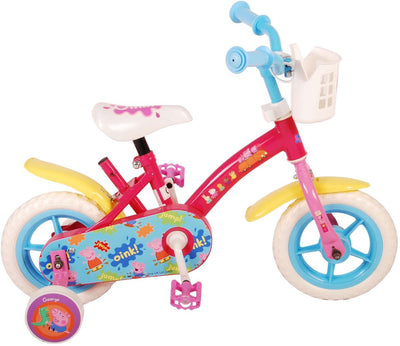 Peppa Pig Kinderfahrrad – Mädchen – 10 Zoll – Rosa Blau – Draufgänger