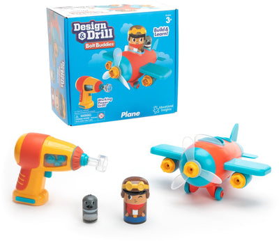 Lernressourcen, Lernspielzeug, Design-Drill-Bolt-Buddys-Flugzeug. - 3+