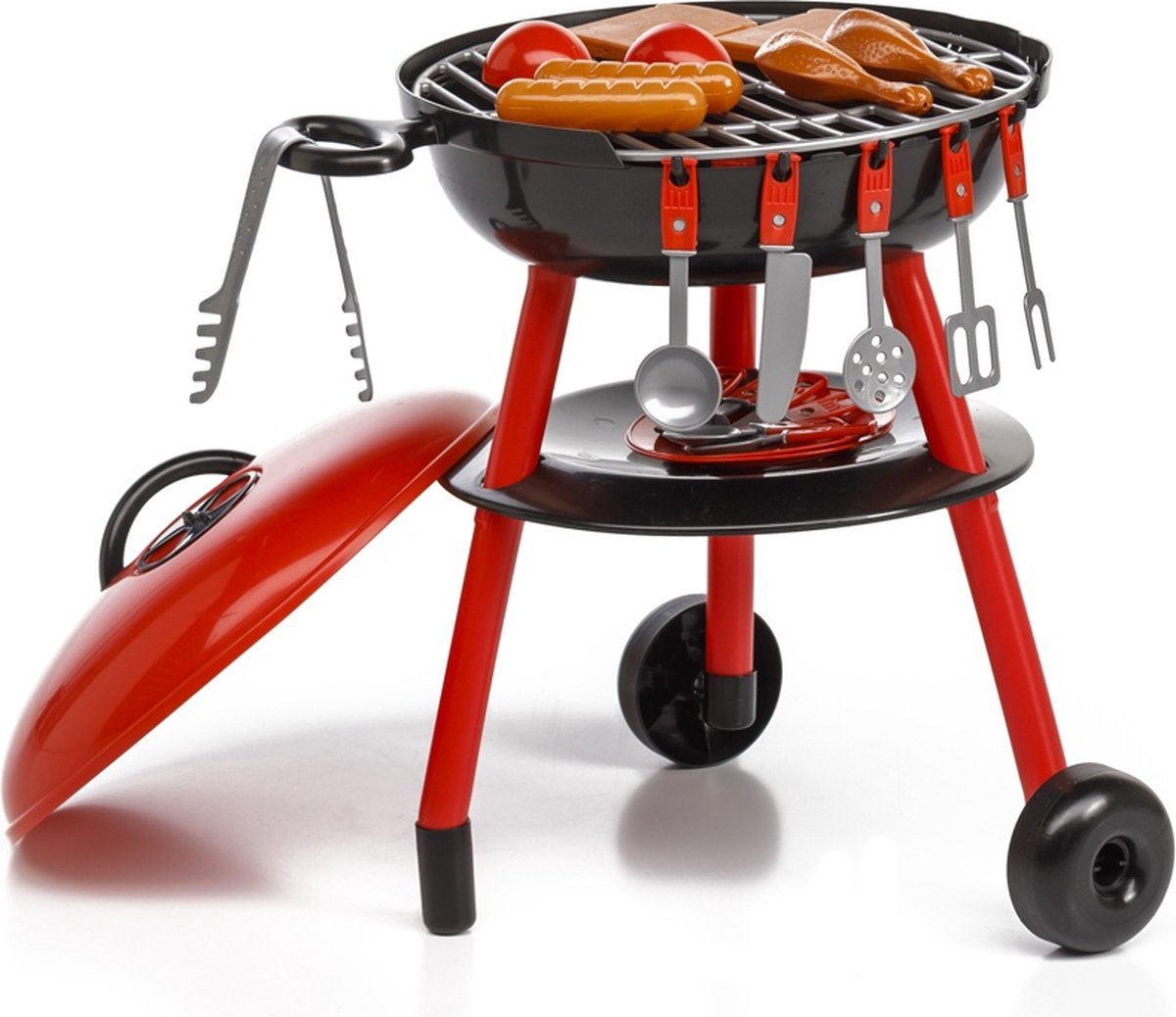 Paradiso Toys Toy Barbecue 50 cm 30-teilige rote Schwarz