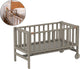 Geuther Beistellbett, Ausziehbett, Kinderbett – mit Rollen – 45x90 cm – Babybett bis 9 kg – massives Buchenholz – Taupe