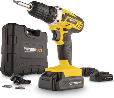 Powerplus Akku-Bohrschrauber powx00501 – 20 V Akku-Bohrschrauber für Holz und Metall – inkl. Akku, Ladegerät und Bits