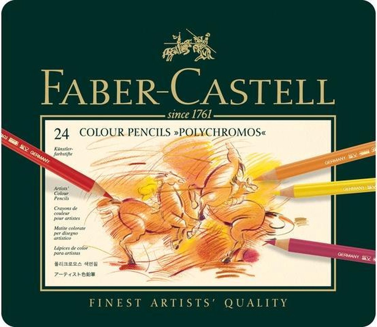 Faber-Castell Buntstift Faber Castell Polychromos Federmäppchen mit 24 Stück, Schachtel mit 2 Stück