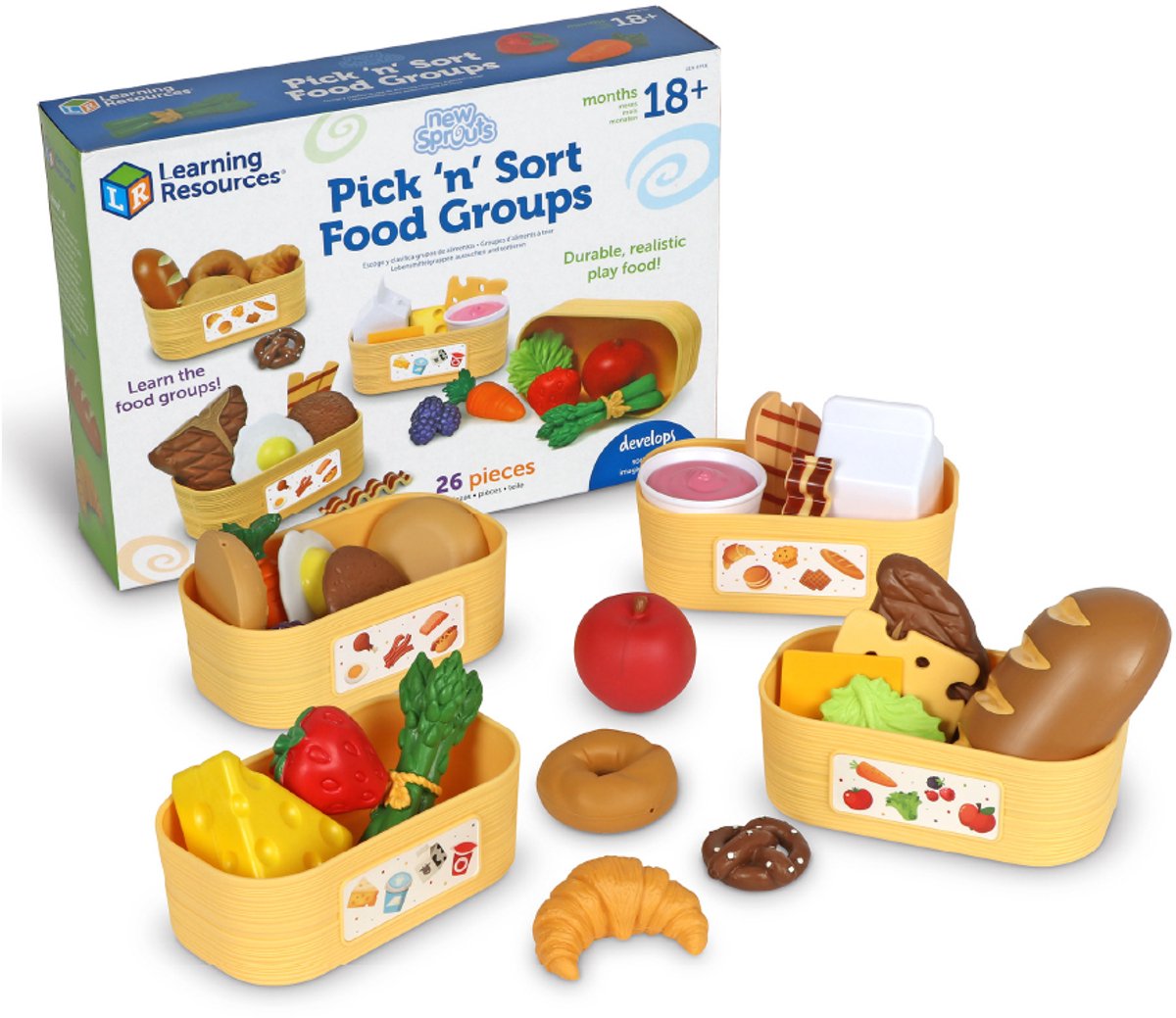 Lernressourcen, Spielzeug-Lebensmittelgruppen-Set – Lernspielzeug. - 3+