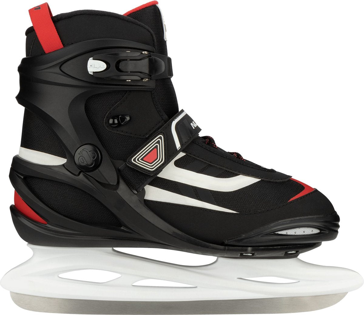 Nijdam Eishockeyschlittschuh – halbweicher Schuh – Twilight Face-Off – Schwarz – Größe 46