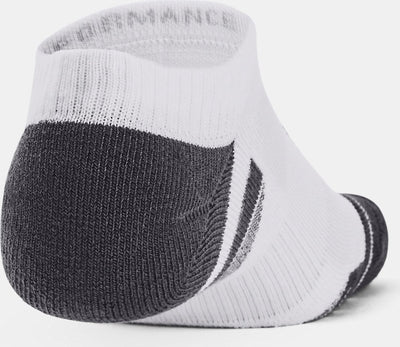 Under Armour UA Performance Tech 3pk NS-Wht Unisex-Sportsocken – Weiß – Jet Grey