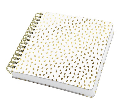 Sigel Jolie Notizbuch – A5 quadratisch – mit Spirale – Goldener Regen – leere Seiten – SI-JQ100