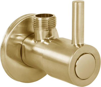 Differnz Eckventil mattgold - mit Rosette 1 2 3 8 - WC-Armatur