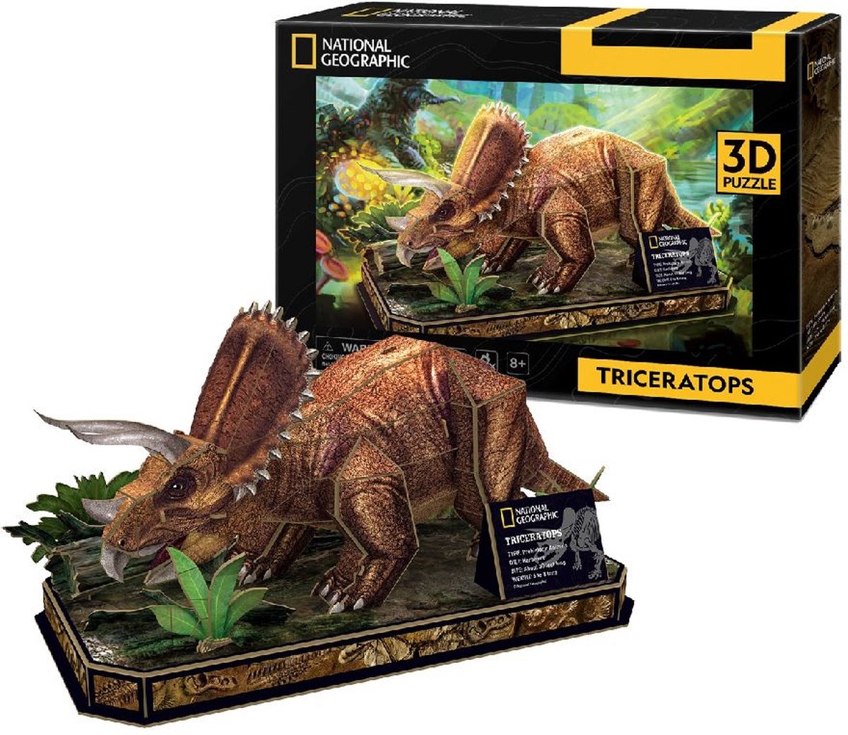 Kubikfun 3D -Puzzle National Geographic Triceratops