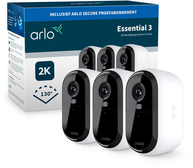 Arlo Essential3 2K Überwachungskamera - 3 IP-Kameras