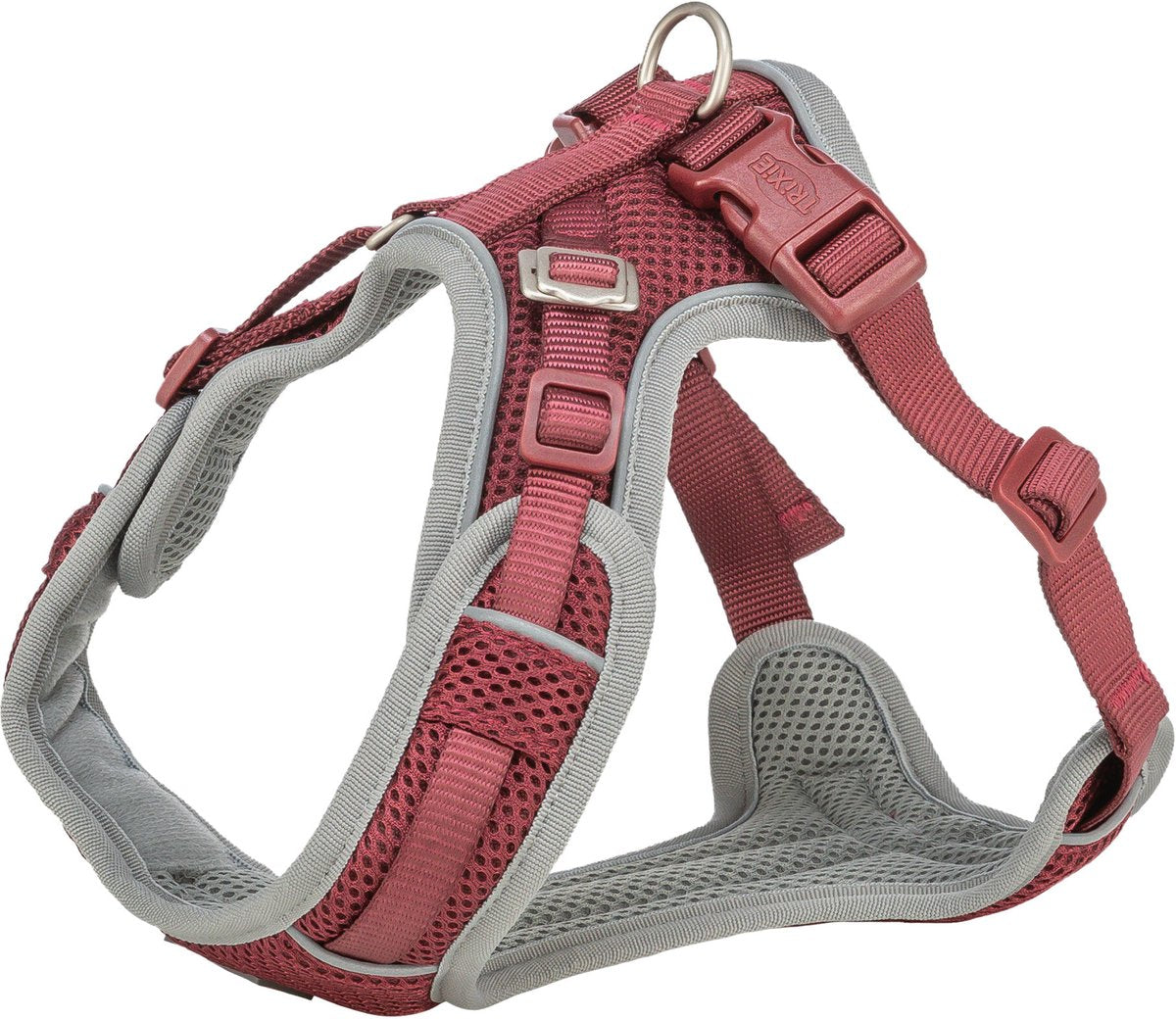 Trixie Hundegeschirr – Premium Flexmesh Sangria S-M – atmungsaktiv, reflektierend, 48–69 x 2 cm