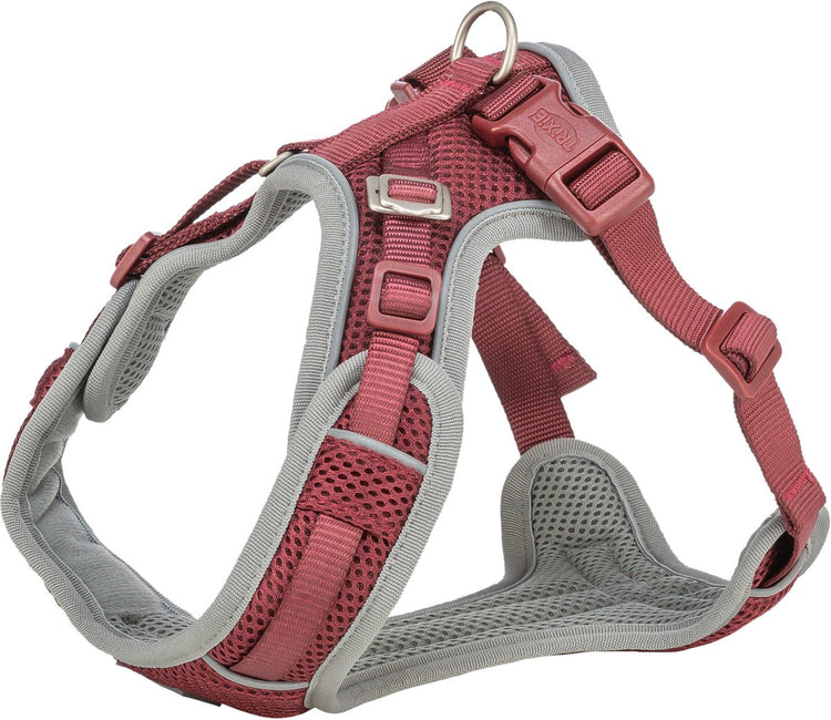 Trixie Hundegeschirr – Premium Flexmesh Sangria S-M – atmungsaktiv, reflektierend, 48–69 x 2 cm