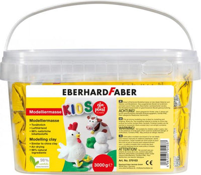 Eberhard Faber Modelliermasse – selbsthärtend – 3 kg im Eimer – weiß – ef-570103