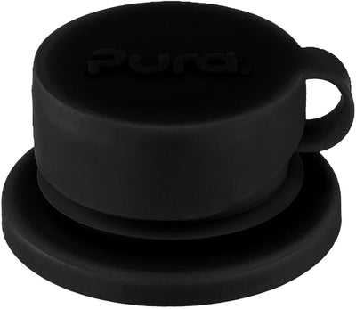 Pura Silikon-Sportkappe schwarz – 100 % plastikfreies, antibakterielles Silikon – frei von BPA, BPS und Phthalaten – auslauf- und auslaufsicher – geeignet für Kinder ab 18 Monaten und Erwachsene – passend für alle Flaschen – spülmaschinenfest