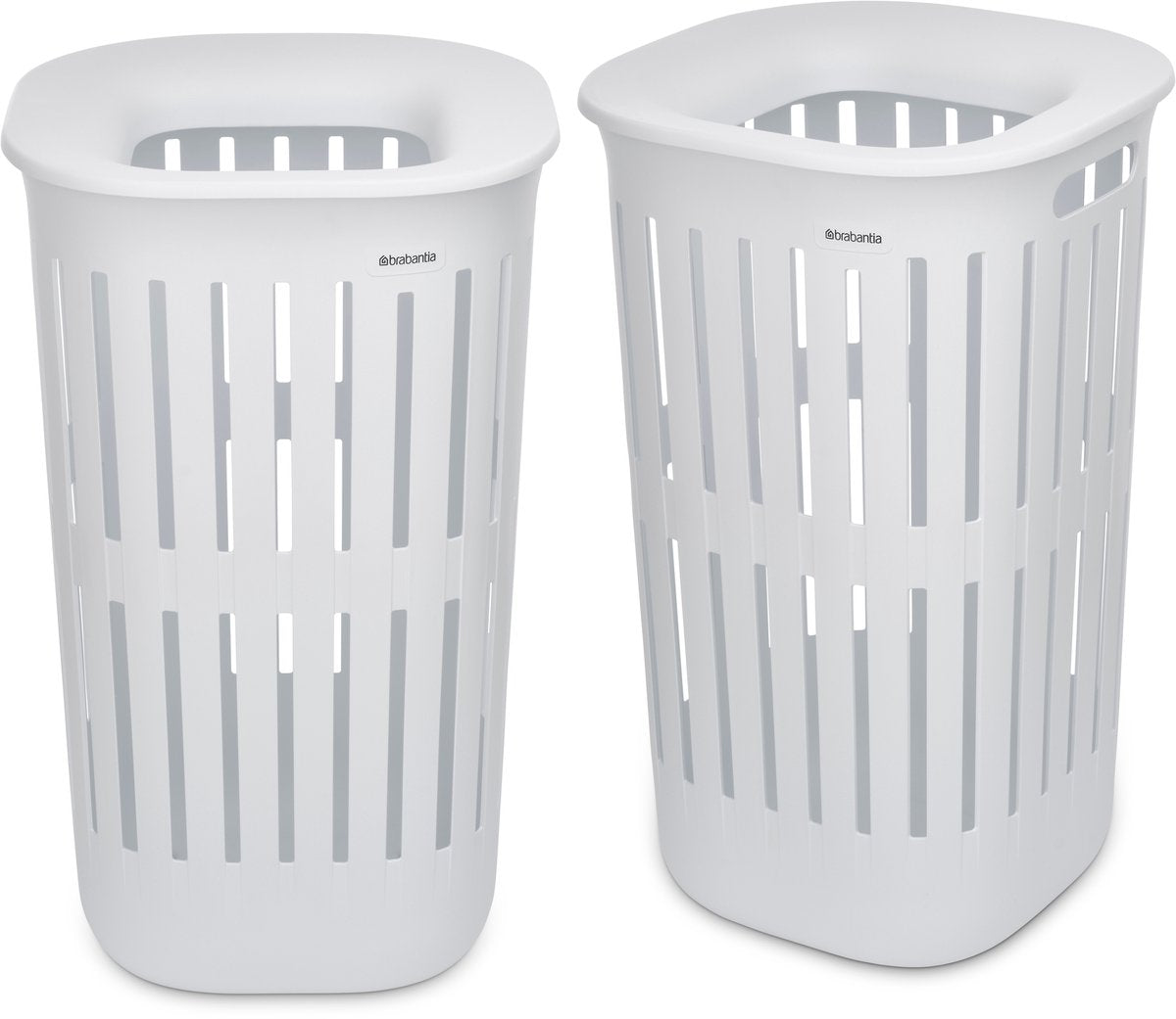 Brabantia Collect-it Wäschekorb – 2er-Set – mit Deckel – 55 l – Weiß