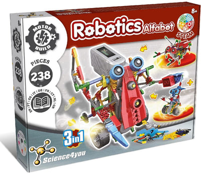 Science 4 you science4you robotics alfabot 3-in-1 – DIY-Roboterbausatz – Robotiktechnik lernen – Lernspielzeug 8+
