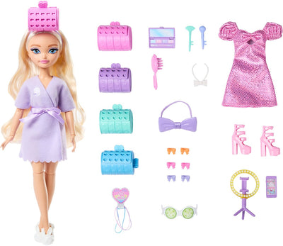 Barbie Mattel Puppe Malibu Dream Besties mit Haarstyling-Zubehör.