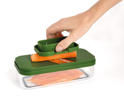 Joseph Joseph – Multi-Prep-Kompaktmandoline mit Auffangschale, 6-teilig – Silikon – mehrfarbig