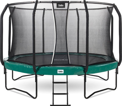 Salta First Class – Trampolin mit Sicherheitsnetz und Leiter – ø 427 cm – grün