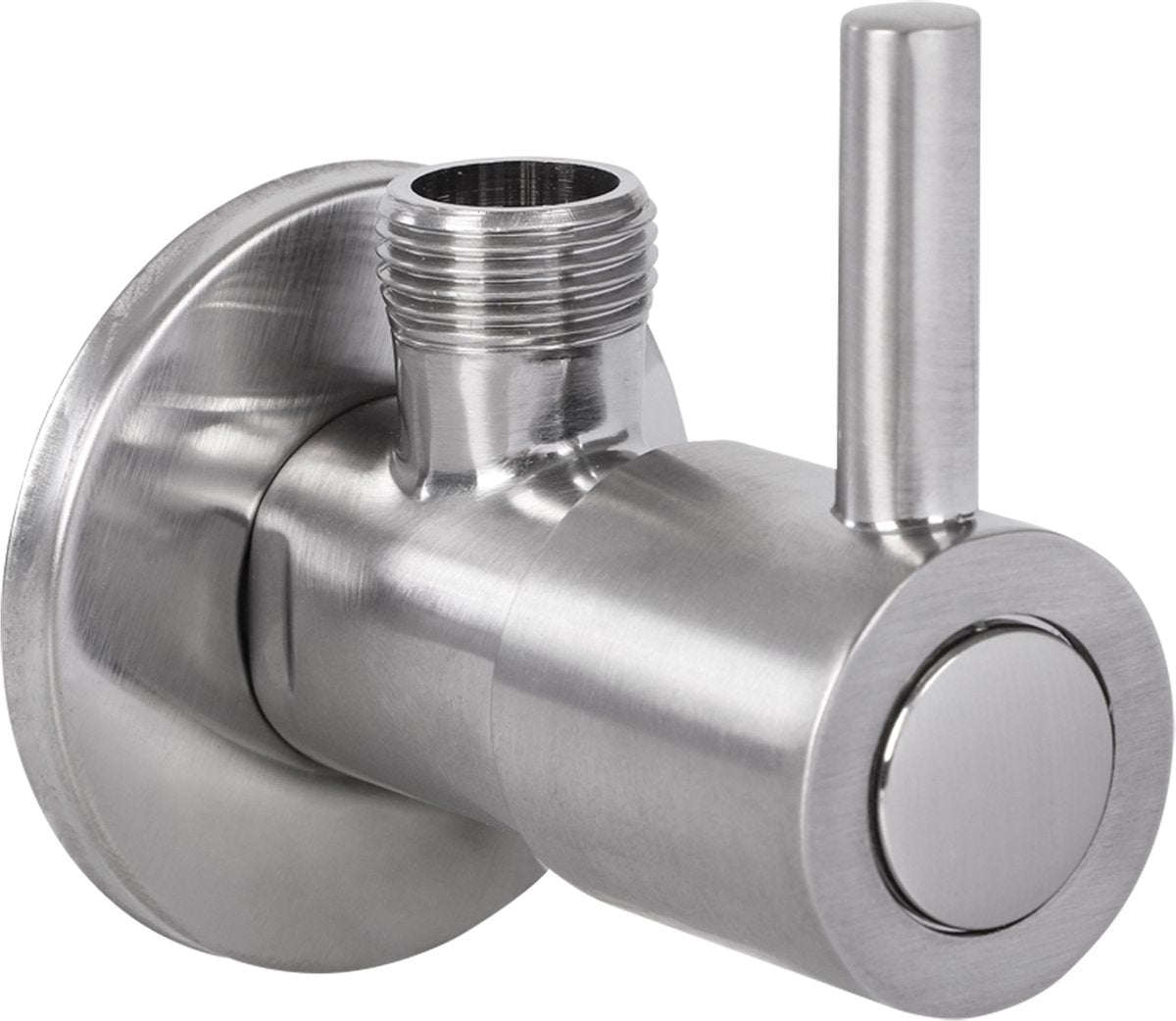 Differnz Eckventil Chrom matt - mit Rosette - WC-Armatur