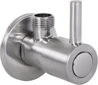 Differnz Eckventil Chrom matt - mit Rosette - WC-Armatur
