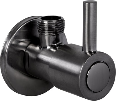 Differnz Eckventil Rotguss - mit Rosette - WC-Armatur