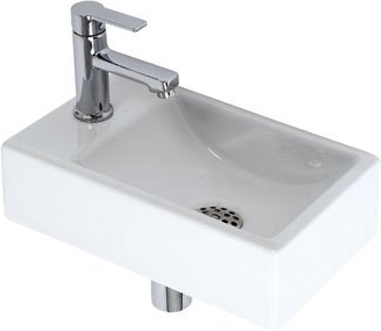 Plieger Houston Springbrunnenset - Toilettenbrunnenset - Linkes Springbrunnenset - Keramik - inkl. Wasserhahnsiphon - weiß