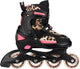 Nijdam Inline-Skates verstellbar Panther Kinder - Panther Poise - Schwarz Rosa - Größe 33-37
