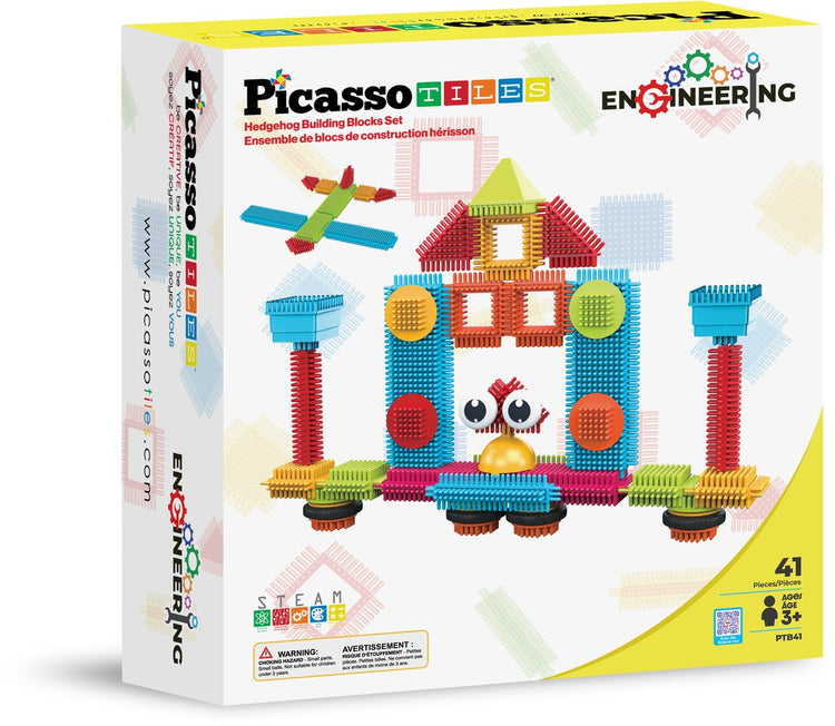 Picassotiles Tactic Picasso Tiles – Konstruktionsspielzeug – Igel-Bausteine – Konstruktionsspielzeug – Stielspielzeug – kreatives Bauspielzeug – 41 Teile – ab 3 Jahren